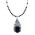 Native American Onyx And Sterling Silver Pendant Bead Necklace JX130638